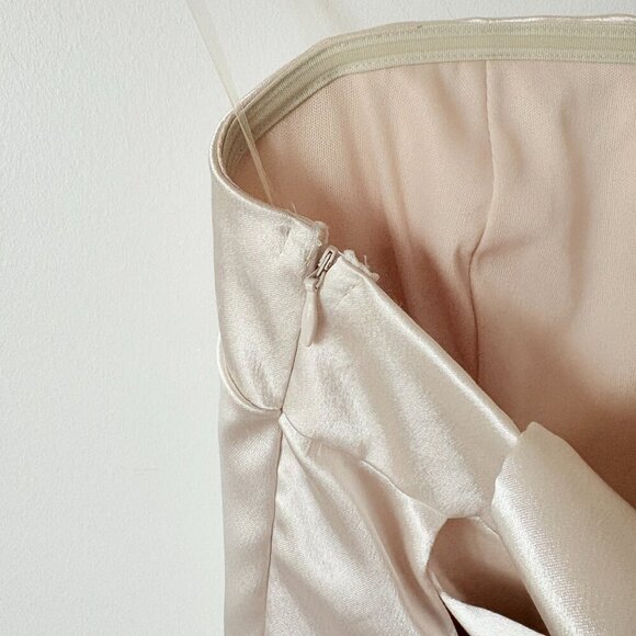 Lulus Bow Monde Champagne Strapless Dress Size Large - Picture 7 of 11